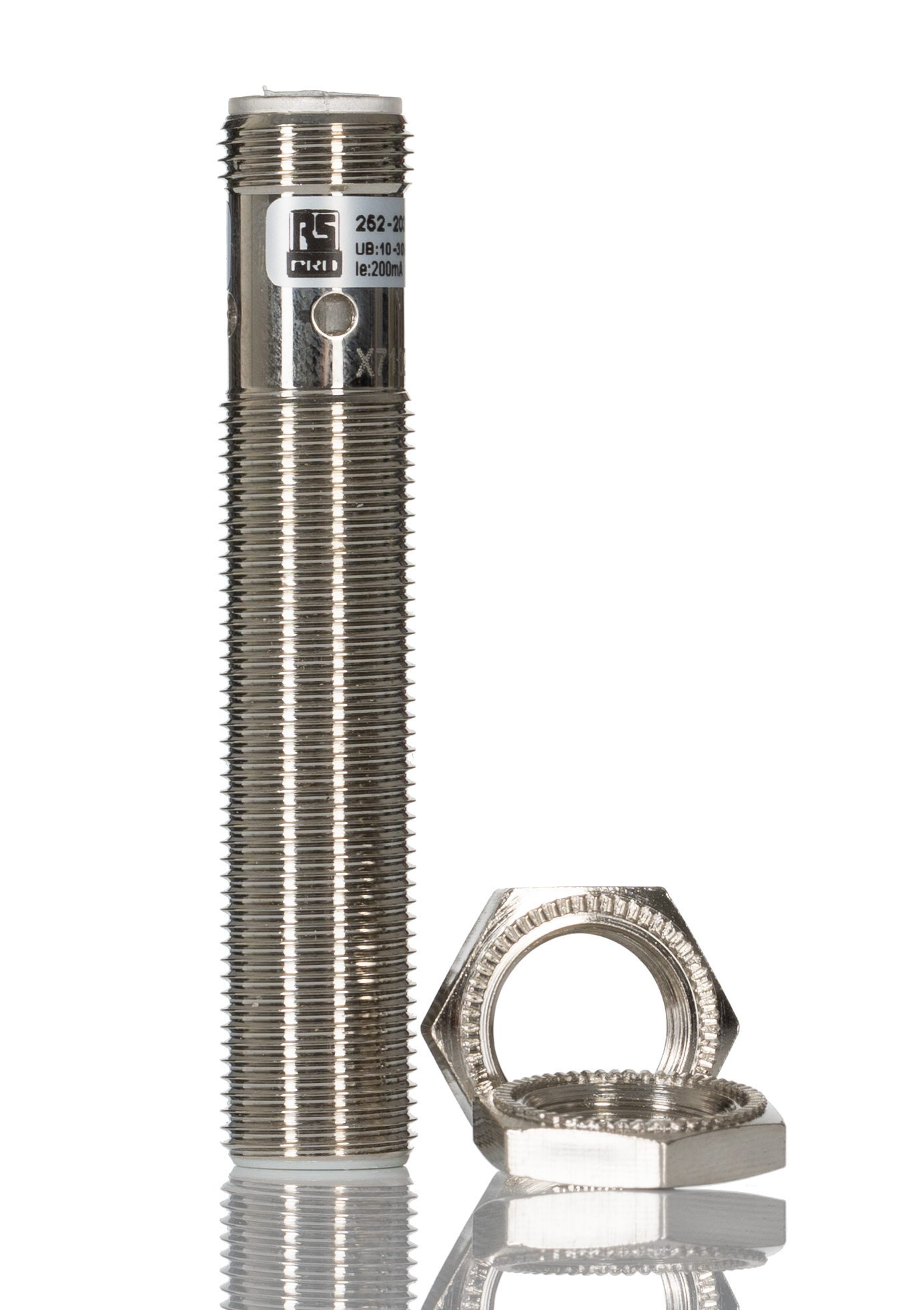 RS PRO Inductive Threaded Barrel Proximity Sensor, M12, 4 mm Detection, PNP NO, 10 → 30 V dc