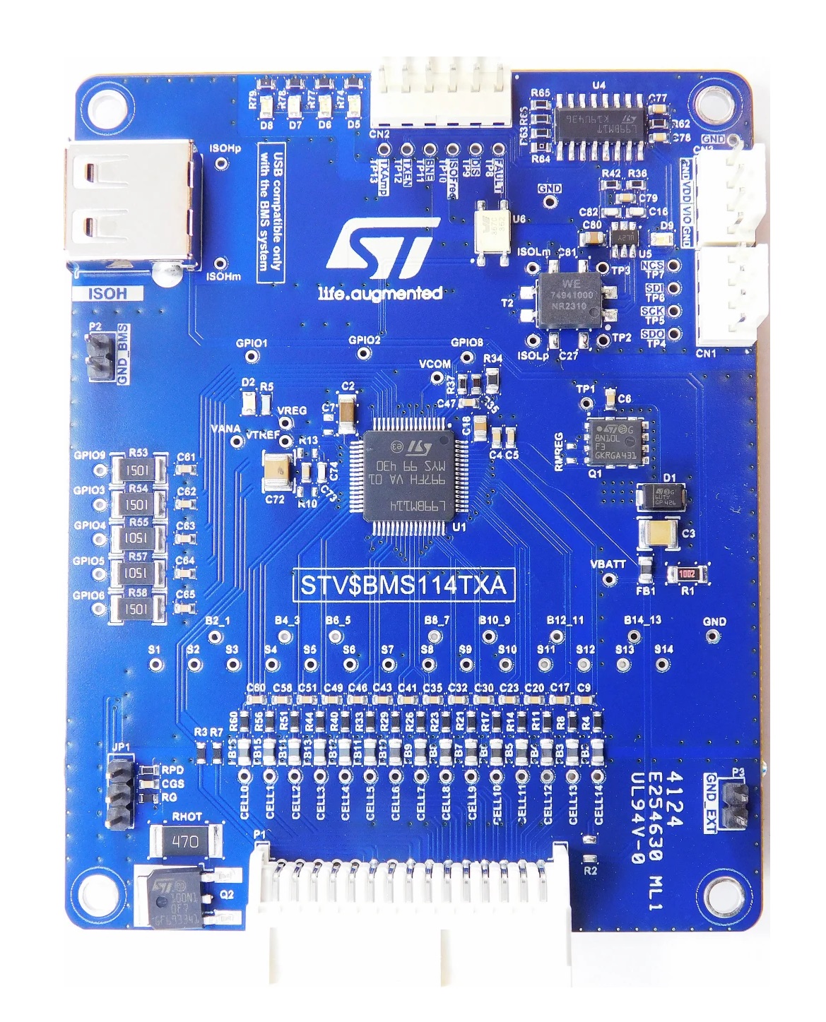 STMicroelectronics Battery Management System Module Based On L99BM114 And L99BM1T Battery Monitoring Controller Module