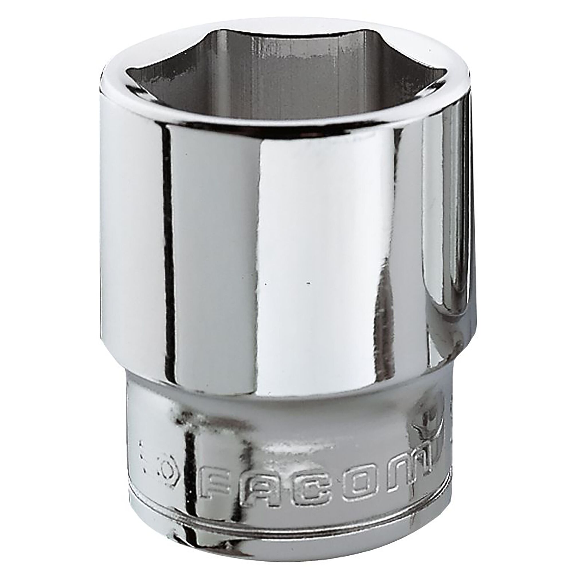 Facom 3/8 in Drive 21mm Standard Socket, 6 point, 33 mm Overall Length