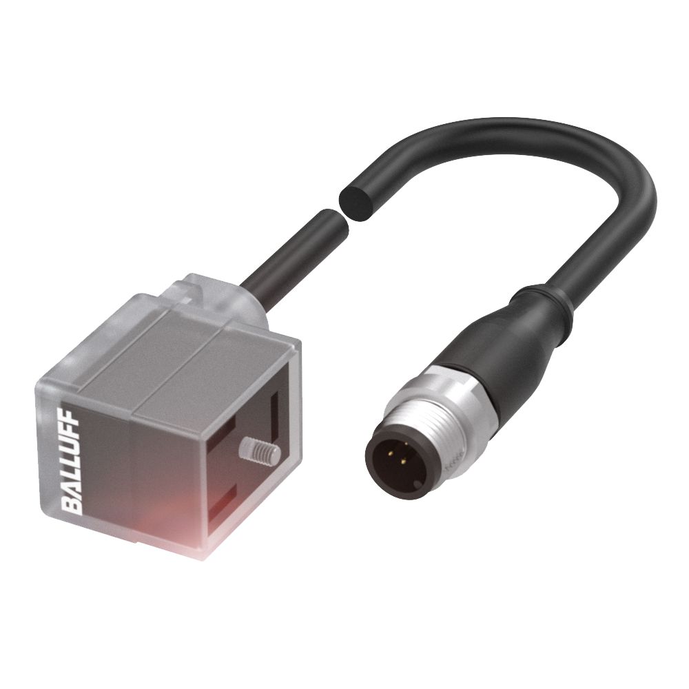 BALLUFF Female 4 way DIN 43650 Form B to Male 4 way M12 Sensor Actuator Cable, 1 m