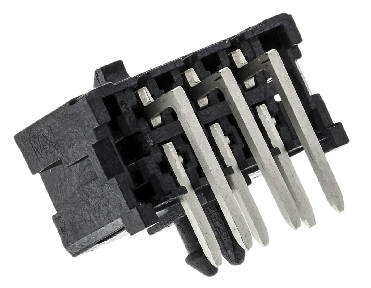 Molex Micro-Fit 3.0 Series Right Angle Through Hole PCB Header, 6 Contact(s), 3 mm Pitch, 2 Row, Shrouded