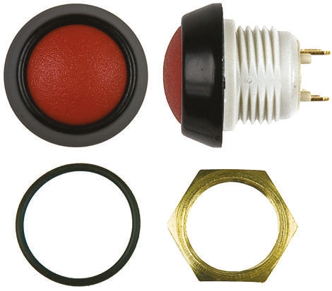 ITW Switches 48 Series Miniature Push Button Switch, Latching, Panel Mount, 13.6mm Cutout, SPST, Clear LED, 48V dc, IP67