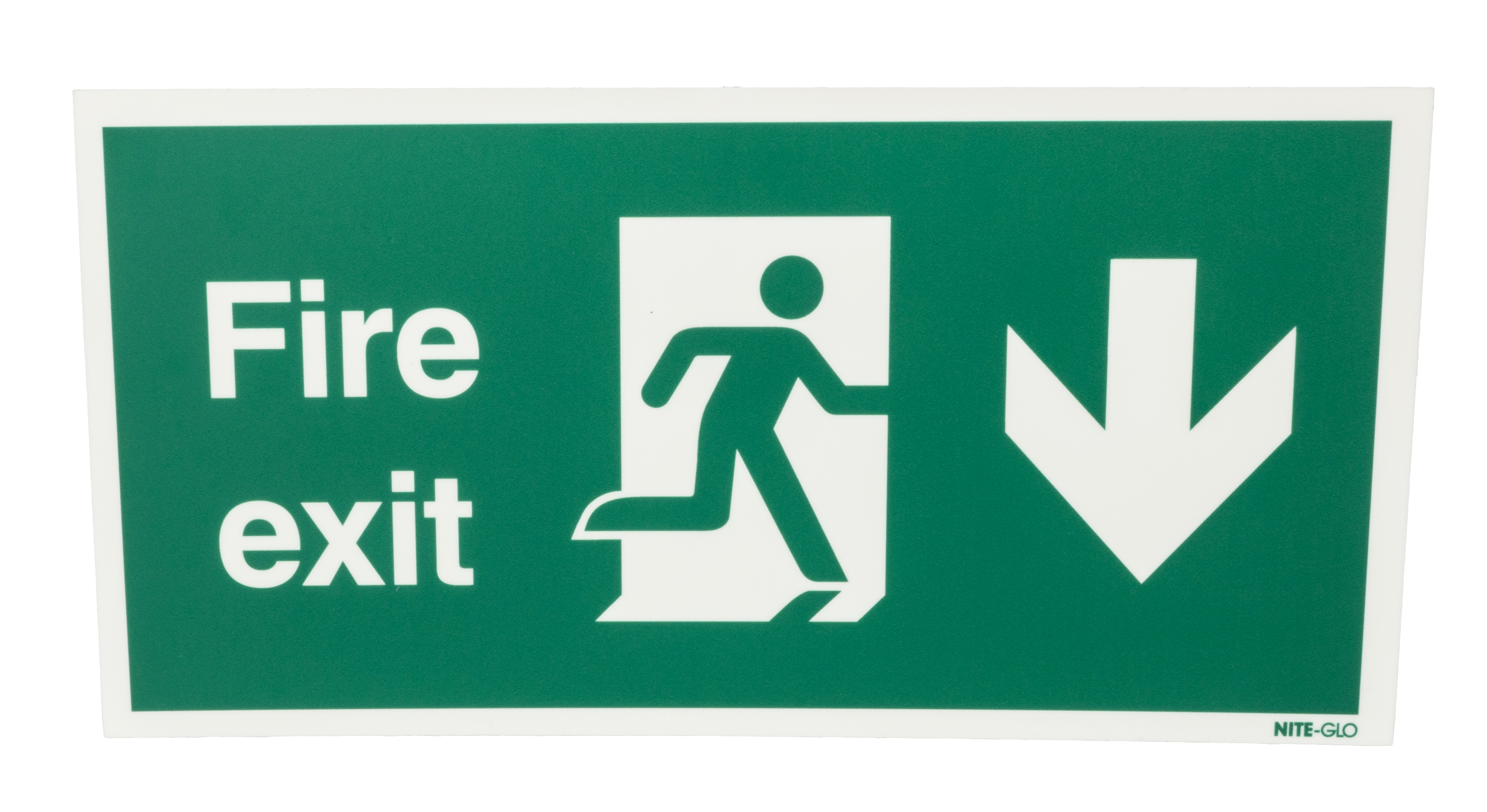 Polypropylene Fire Exit Down, Fire Exit, English, Exit Sign
