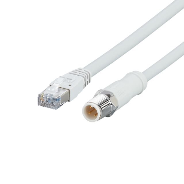ifm electronicEVF, 1m Cat5e, Grey M12 to Male RJ45 Male, Shielded, Terminated MPPE Sheath