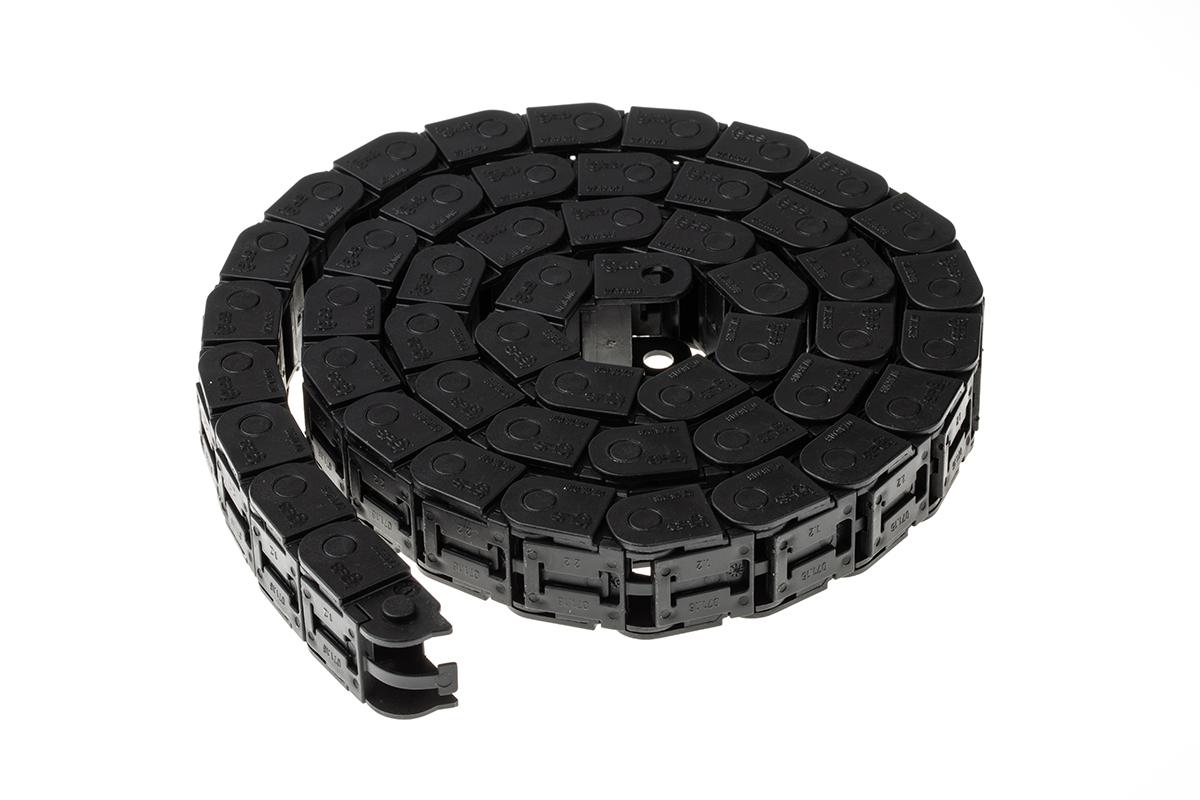 Igus 7, e-chain Black Cable Chain - Flexible Slot, W22.5 mm x D15mm, L1m, 18 mm Min. Bend Radius, Igumid G