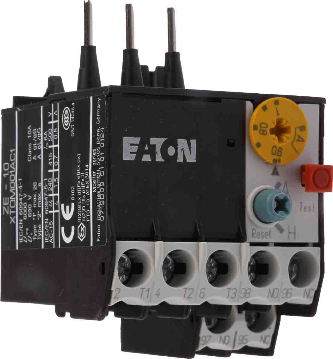 Eaton ZE Overload Relay 1NO + 1NC, 0.6 → 1 A F.L.C, 1 A Contact Rating, 6 W, 600 Vac