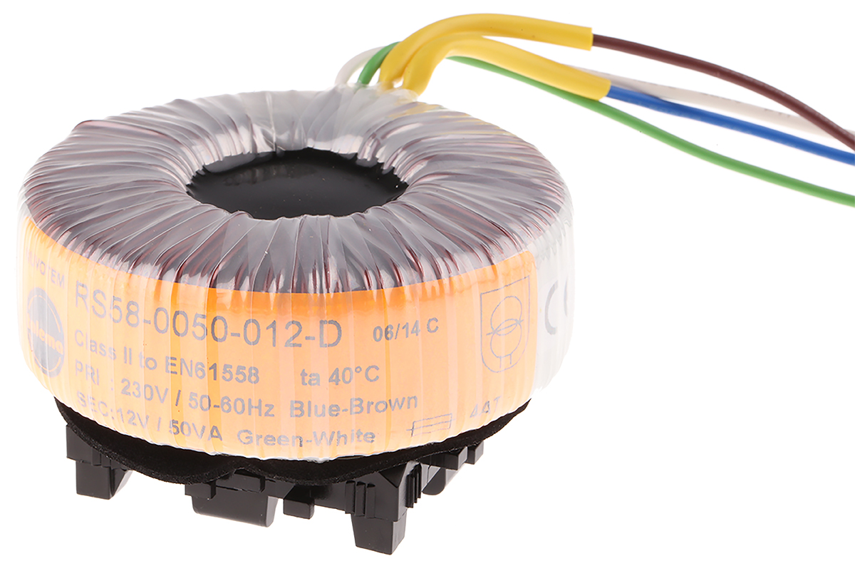 Nuvotem Talema 230V ac, 12V ac Toroidal Transformer, 50VA 1 Output