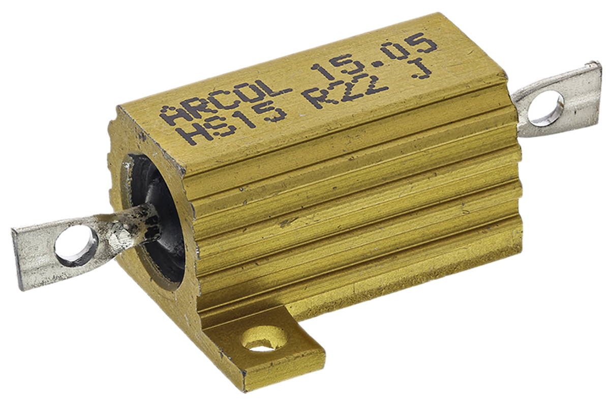 Arcol, 220mΩ 15W Wire Wound Chassis Mount Resistor HS15 R22 J ±5%