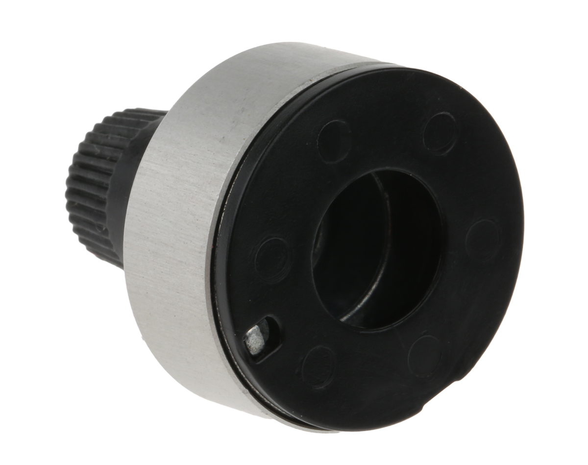 Vishay 22.2mm Chrome Multiturn Dial for 6.35mm Shaft Splined, 18-A-11