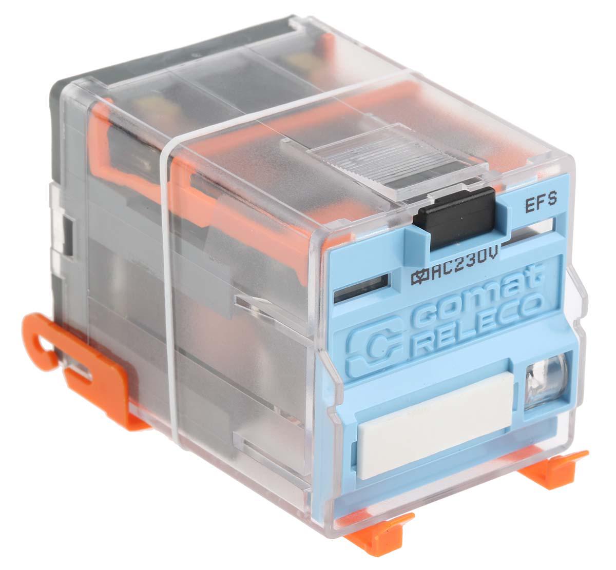 Releco Plug In Latching Power Relay, 230V ac Coil, 10A Switching Current, DPDT