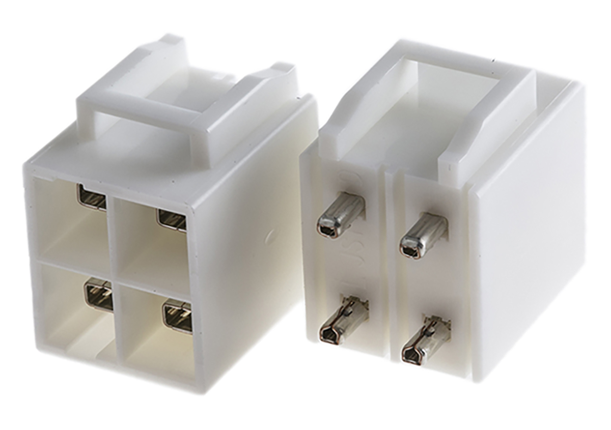 JST VL Series Straight Through Hole PCB Header, 4 Contact(s), 6.2 mm Pitch, 2 Row, Shrouded