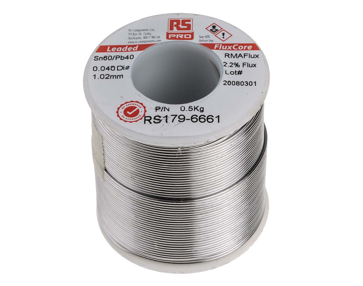 RS PRO Wire, 1mm Lead solder, 183°C Melting Point