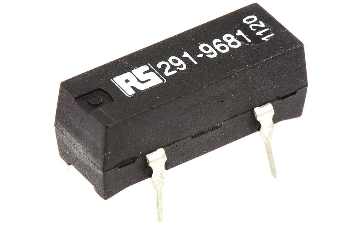 RS PRO PCB Mount Reed Relay, 12V dc Coil, SPST, 300V dc Max, 0.5 A Max, 1000Ω