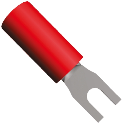 TE Connectivity PIDG Insulated Crimp Spade Connector, 0.26mm² to 1.65mm², 22AWG to 16AWG, M2 (#2) Stud Size Nylon, Red