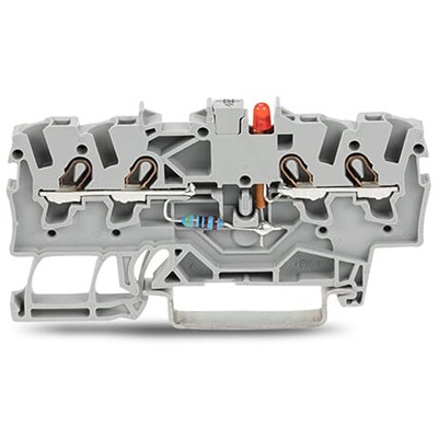 WAGO 2001-1421/1000-434 TOPJOB S Series Grey, 1.5mm², 1-Level, Push-In Cage Clamp Termination
