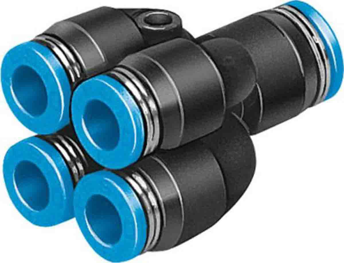 Festo QSQ Series Double Y Tube-to-Tube Adaptor Push In 6 mm, Push In 4 mm to Push In 4 mm, 153209