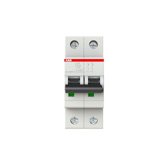 ABB S202 Circuit Breaker, 2P, 6A, Type Z, 440V AC, 125V DC, 10 kA Breaking Capacity
