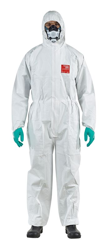 Ansell WH25W-00111-02 White Anti-Static Polypropylene Protective Hood, Resistant to Aerosols, Light Sprays, Solid