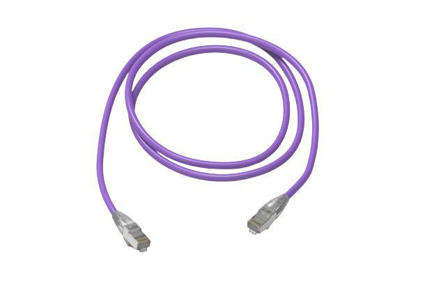 HellermannTyton Connectivity, 20m Cat6a, Purple RJ45 to Male RJ45 Male, F/FTP Shielded, Terminated LSZH Sheath