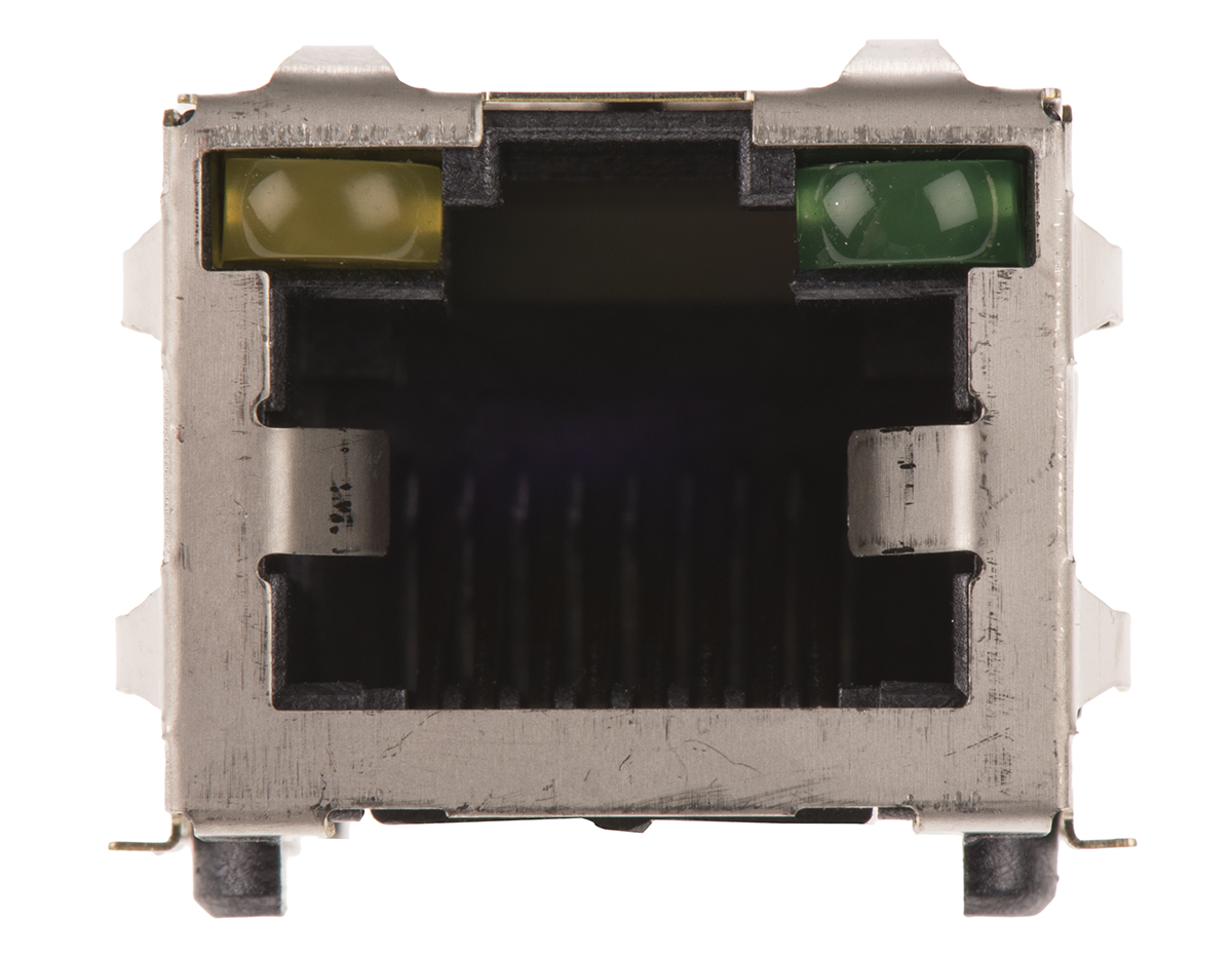 TE Connectivity 6339191 Series Female RJ45 Connector, PCB Mount, Cat5 Right Angle 1 Port 8 -Way