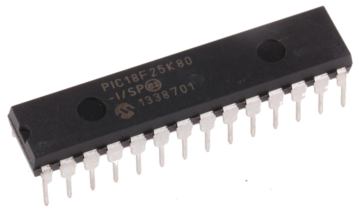 Microchip PIC18F25K80-I/SP, 8 bit PIC, PIC18F66K80 Microcontroller, 64 MHz, 32kB FLASH, 28-Pin SPDIP