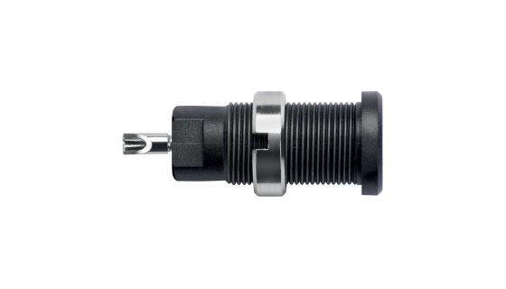 Schutzinger Black Female Banana Socket, 2mm Connector, Solder Termination, 10A, 600V, Nickel Plating