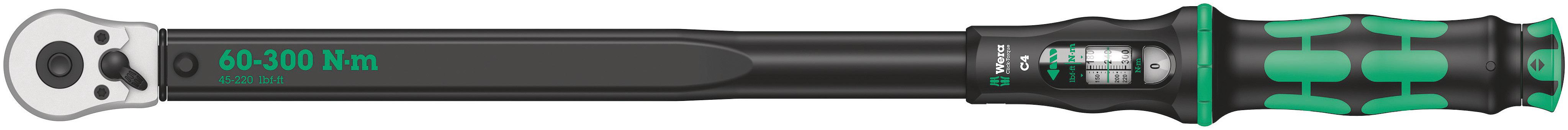 Wera Click-Torque C 4 Click Torque Wrench, 60 → 300Nm, 1/2 in Drive, Square Drive