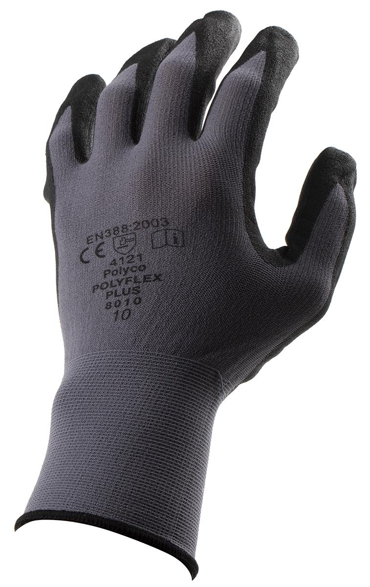 Polyco Healthline Black, Blue, Brown, Pink, Red, White, Yellow Latex, Leather, Nylon, Sheepskin Work Gloves, Size 10