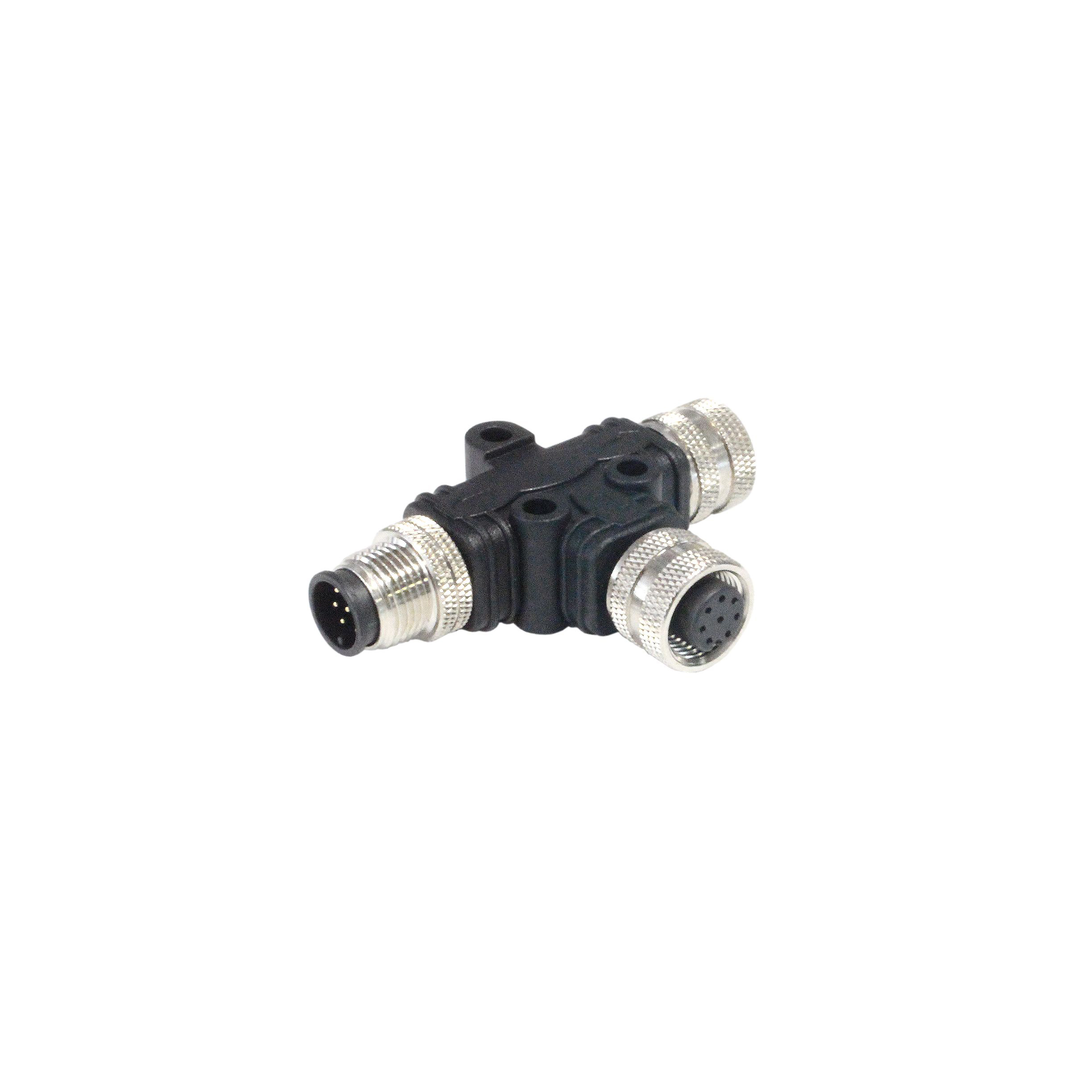 Bulgin Tee M12 Socket to 8 Pole M12 Plug Adapter