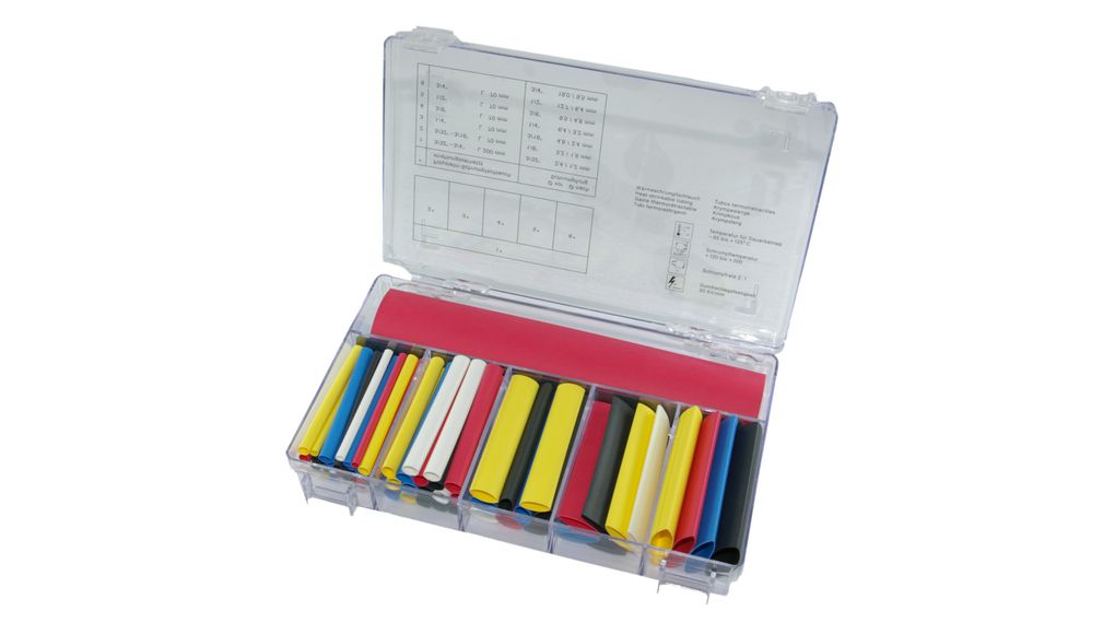NEMIQ Heat Shrink Tubing Kit, Black, Blue, Red, White, Yellow 0.0840277777777778 Ratio, DERAY Series