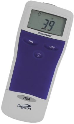 Digitron 2106T Wireless Digital Thermometer for Food Industry Use, Type T Thermocouple Probe, 1 Input(s), +400°C Max,