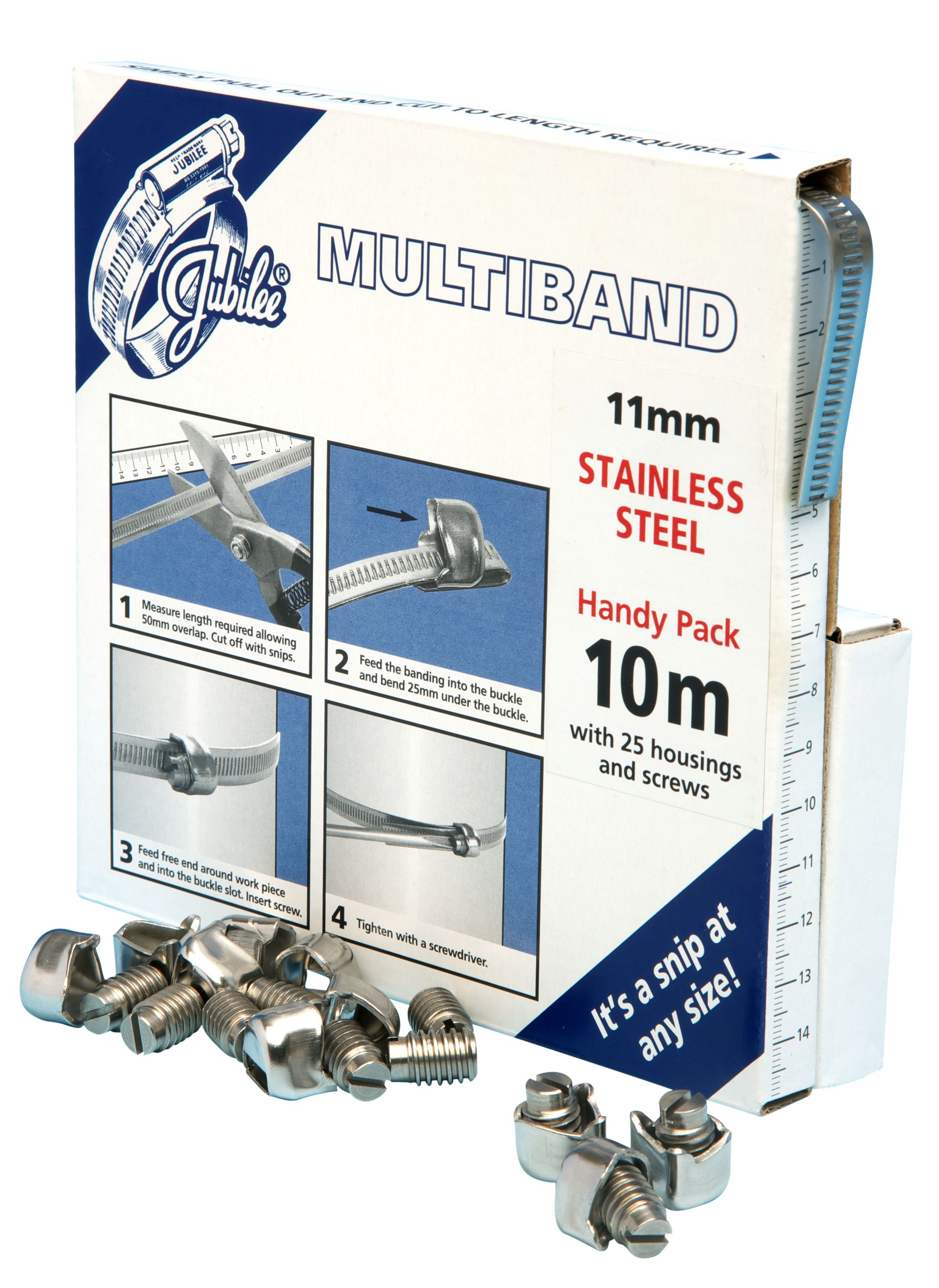Jubilee 25 Piece Stainless Steel Banding Handy Pack Banding Kit, 9.5 → 12mm and 35 → 50mm Inside Diameter