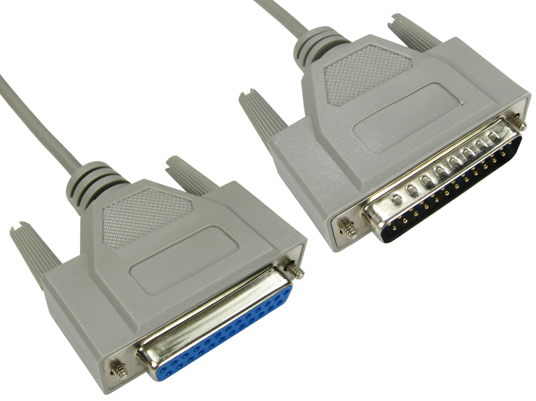 RS PRO Male 25 Pin D-sub to Female 25 Pin D-sub Serial Cable, 2m