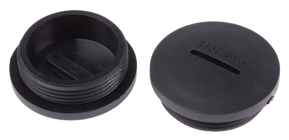 RS PRO Blanking Plug, M32, 31.7mm Hole Diameter, Nylon 66, 36.6mm Diameter, Threaded