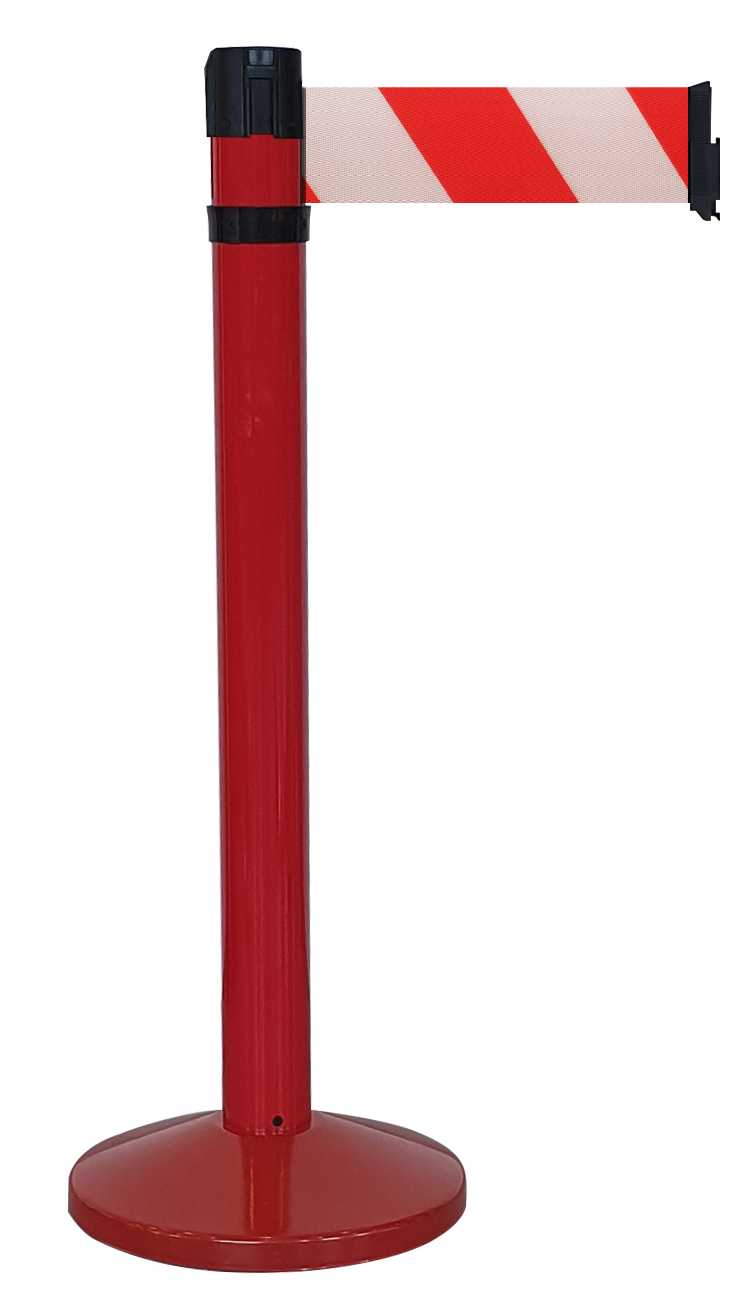 Viso Red Aluminium Barrier Post, 4m, Red, White Tape