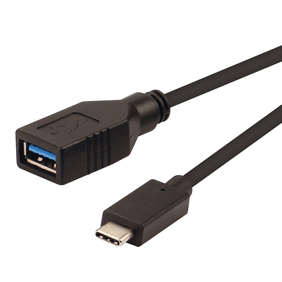 Roline USB 3.0, Male USB C to Female USB A, 150mm