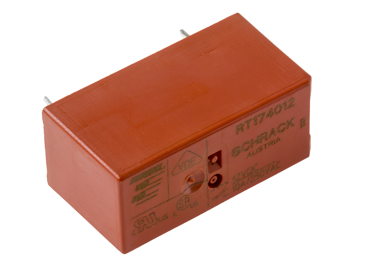 TE Connectivity PCB Mount Power Relay, 12V dc Coil, 10A Switching Current, SPDT