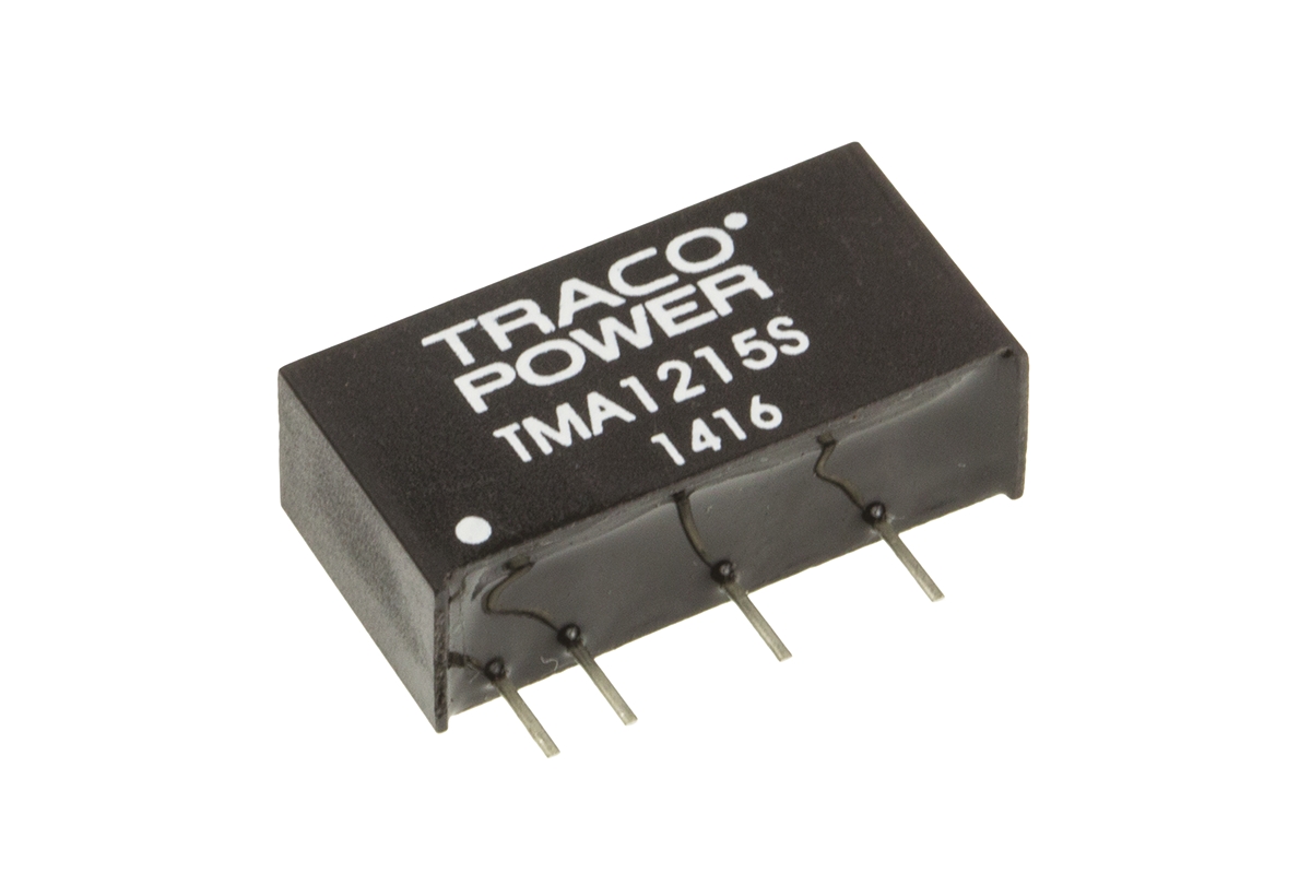 TRACOPOWER TMA DC-DC Converter, 15V dc/ 65mA Output, 10.8 → 13.2 V dc Input, 1W, Through Hole, +85°C Max Temp