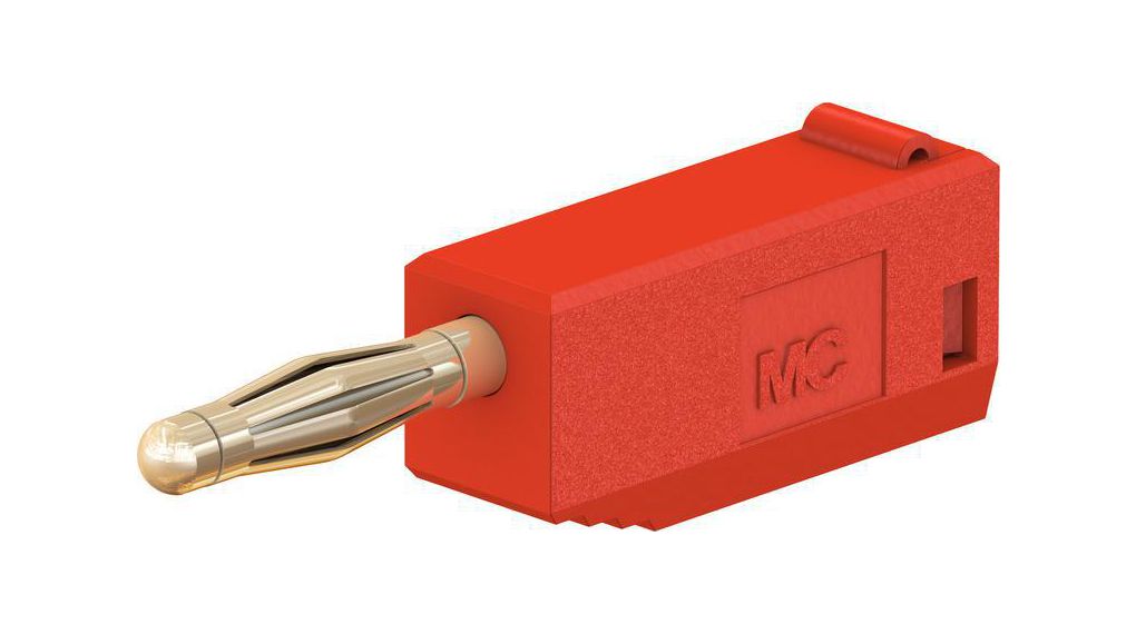 Staubli Red Plug Banana Plug, 2mm Connector, Solder Termination, 10A, 30 → 60V, Gold Plating