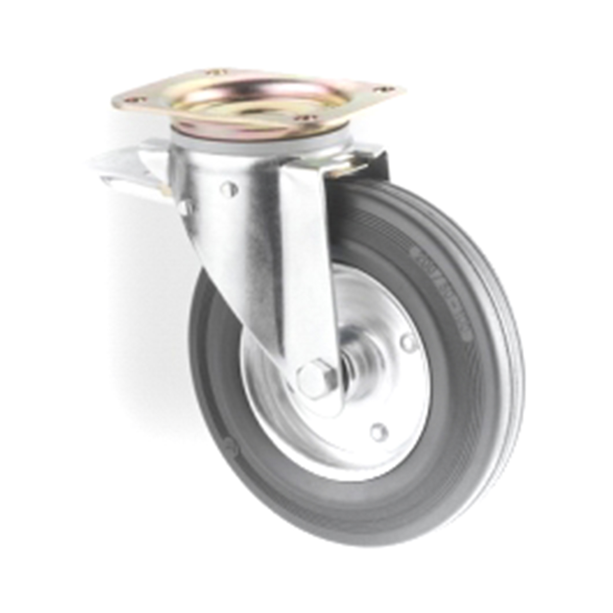 Tente Braked Swivel Castor Wheel, 205kg Capacity, 200mm Wheel