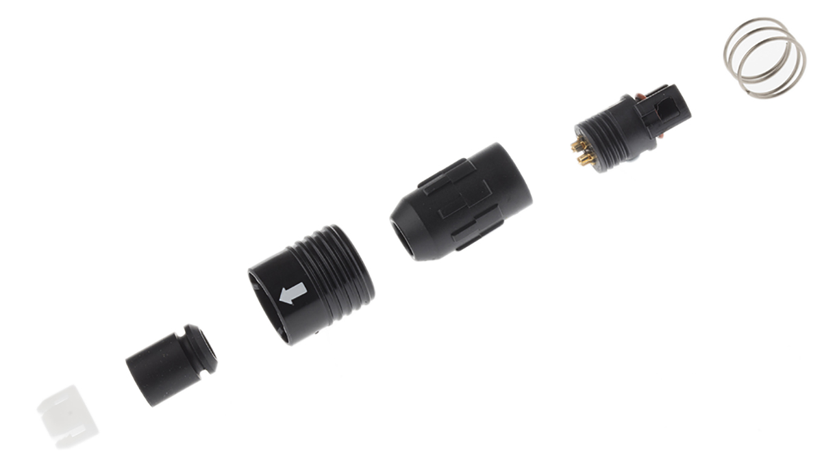 Hirose Circular Connector, 6 Contacts, Cable, Miniature Connector, Plug, Female, IP67, IP68, HR30 Series