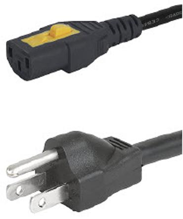 Schurter IEC C13 Socket to Type B US Plug Plug Power Cord, 2m