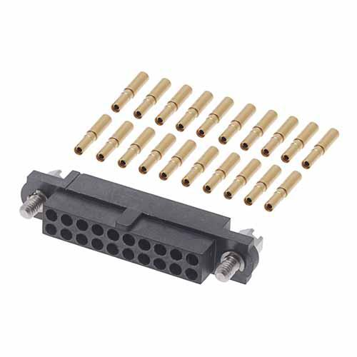 HARWIN M80-460 Connector Kit Containing 20 x Barrel Crimp Contacts Loose, Housing With Hexagonal Slotted Jackscrews