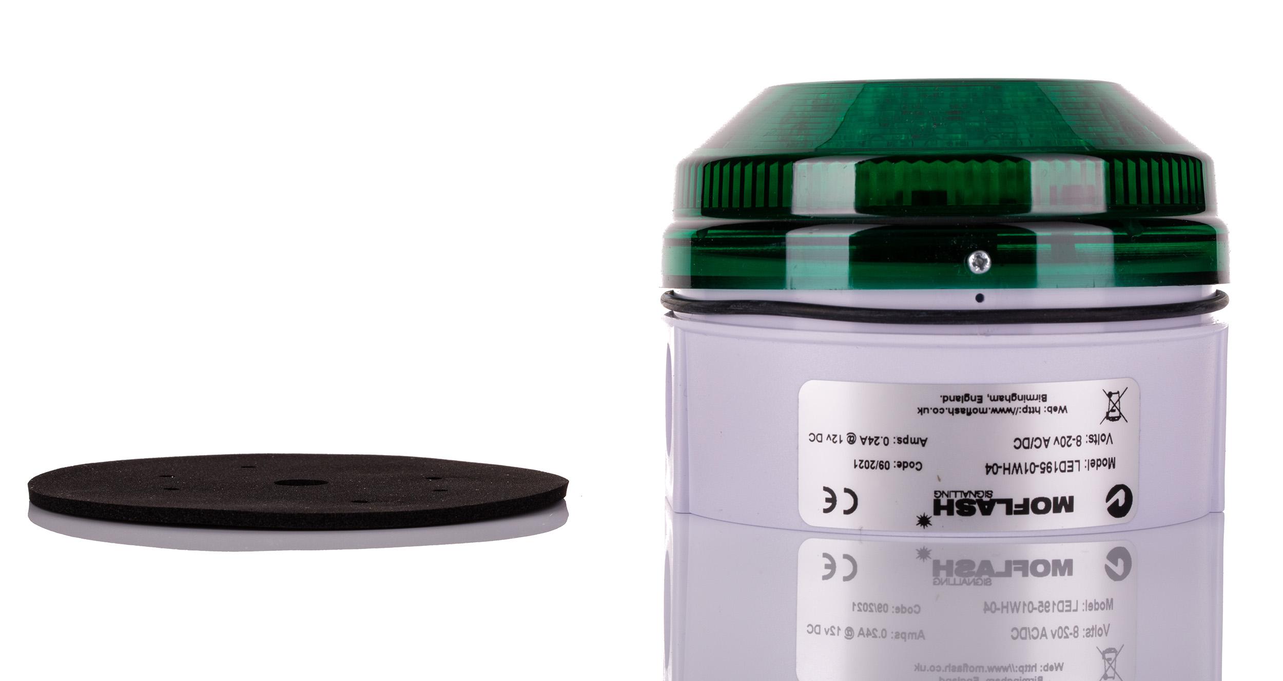 Moflash LED195 Series Green Multiple Effect Beacon, 8 → 20 V ac/dc, Surface Mount, Wall Mount, LED Bulb, IP65