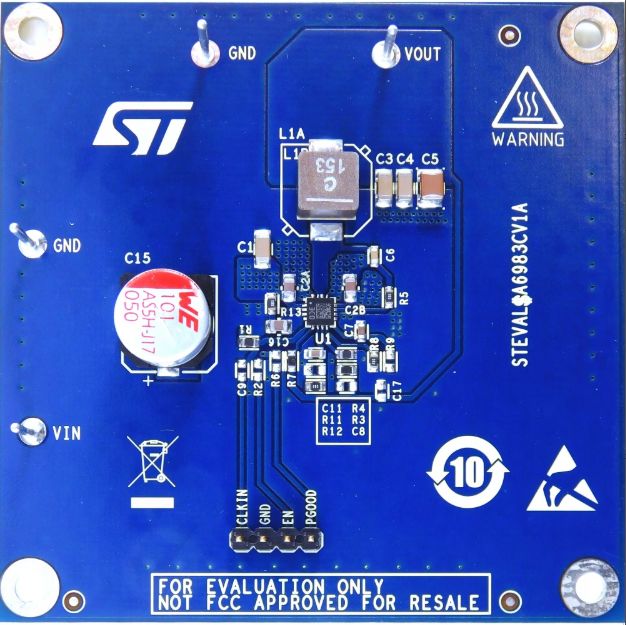 STMicroelectronics Evaluation Board Based On DC-DC Converter Buck Regulator A6983CQTR Evaluation Board Evaluation Board