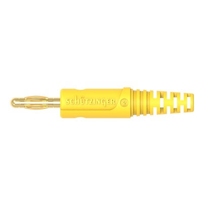 Schutzinger Yellow Male Banana Connector, 4 mm Connector, Solder Termination, 32A, 30 V ac, 60 V dc, Gold Plating