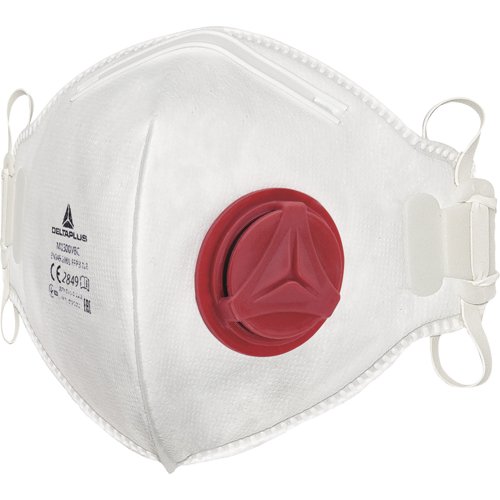 Delta Plus M1300V Series Disposable Respirator for General Purpose Protection, FFP3, Valved, Fold Flat 10Each per