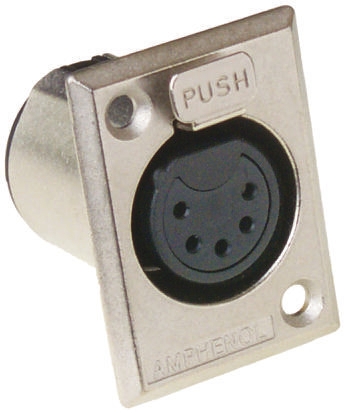 Amphenol Industrial Panel Mount XLR Connector, Female, 5 Way, Tin Plating