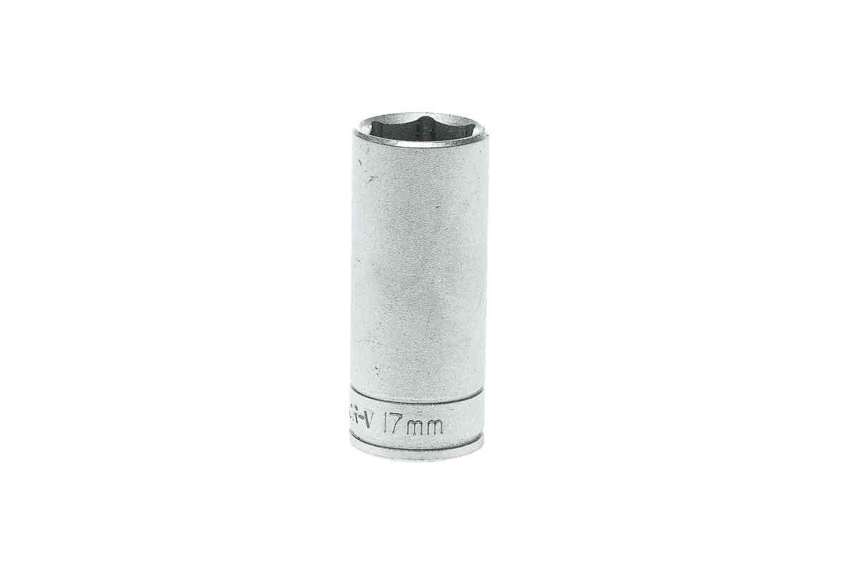 Teng Tools 3/8 in Drive 17mm Deep Socket, 6 point, 45.5 mm Overall Length