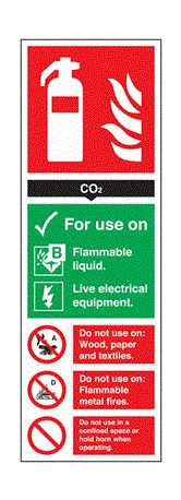 Polypropylene Fire Safety Sign, Extinguisher For Use On With English Text Self-Adhesive